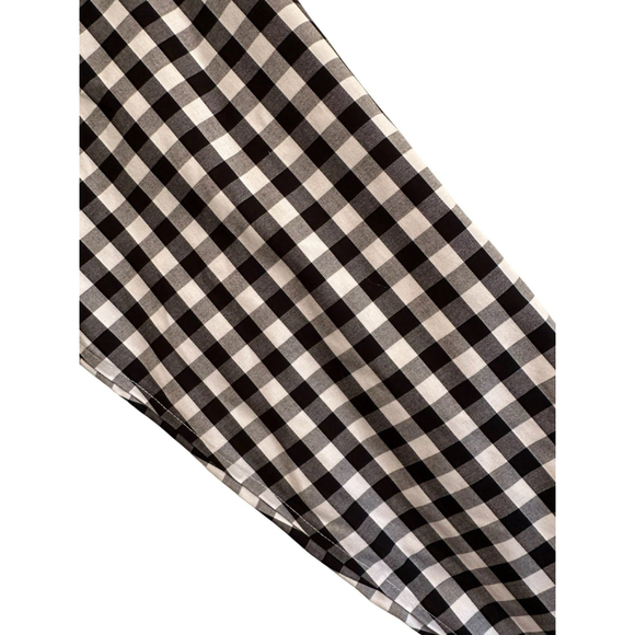 Talbots Gingham Check Button-down Blouse Womens 18W Black & White Fall Festival - Picture 7 of 17